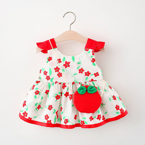 Robe d'Été Fille Bébé - Élégance Coréenne avec Motif Cartoon